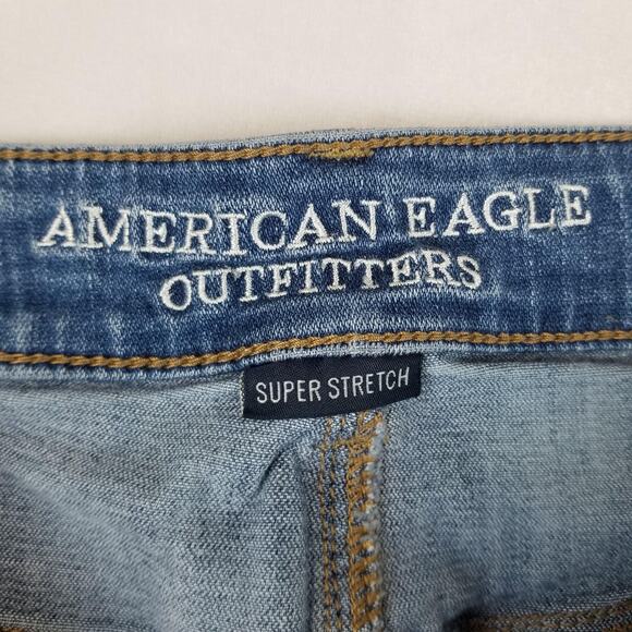 American Eagle Shorts Womens 18 Hi-Rise Shortie Super Stretch Distressed Denim - Picture 3 of 8